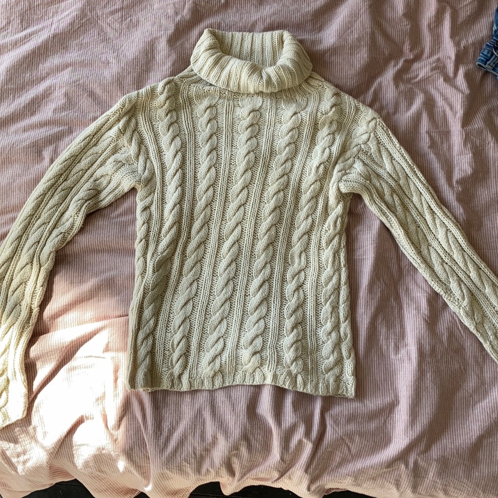 Vintage cable knit sweater. Silk, alpaca, cashmere